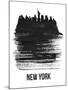 New York Skyline Brush Stroke - Black-NaxArt-Mounted Art Print