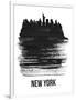 New York Skyline Brush Stroke - Black-NaxArt-Framed Art Print