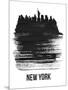 New York Skyline Brush Stroke - Black-NaxArt-Mounted Art Print