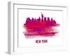 New York Skyline Brush Stroke - Red-NaxArt-Framed Art Print