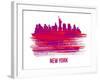 New York Skyline Brush Stroke - Red-NaxArt-Framed Art Print