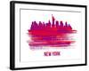 New York Skyline Brush Stroke - Red-NaxArt-Framed Art Print