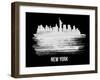 New York Skyline Brush Stroke - White-NaxArt-Framed Art Print