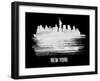 New York Skyline Brush Stroke - White-NaxArt-Framed Art Print