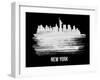 New York Skyline Brush Stroke - White-NaxArt-Framed Art Print