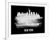 New York Skyline Brush Stroke - White-NaxArt-Framed Art Print