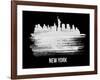 New York Skyline Brush Stroke - White-NaxArt-Framed Art Print