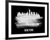 New York Skyline Brush Stroke - White-NaxArt-Framed Art Print