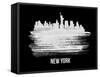 New York Skyline Brush Stroke - White-NaxArt-Framed Stretched Canvas