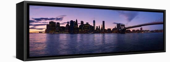 New York Skyline from Brooklyn, New York City, New York State, Usa 2014-null-Framed Stretched Canvas