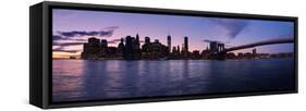 New York Skyline from Brooklyn, New York City, New York State, Usa 2014-null-Framed Stretched Canvas