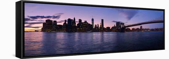 New York Skyline from Brooklyn, New York City, New York State, Usa 2014-null-Framed Stretched Canvas