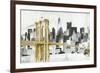 New York Skyline I Yellow Bridge no Words-Avery Tillmon-Framed Art Print