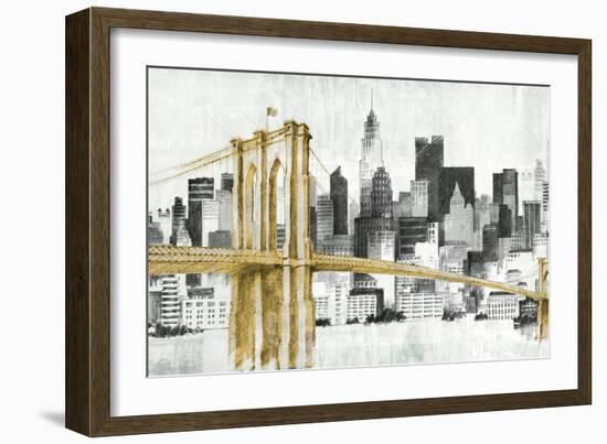 New York Skyline I Yellow Bridge no Words-Avery Tillmon-Framed Art Print