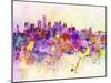New York Skyline in Watercolor Background-paulrommer-Mounted Art Print
