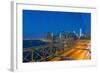 New York Skyline, Manhattan, Brooklyn Bridge over East River-Alan Copson-Framed Photographic Print