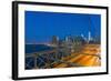 New York Skyline, Manhattan, Brooklyn Bridge over East River-Alan Copson-Framed Photographic Print