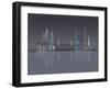 New York Skyline Night Reflections-Fab Funky-Framed Art Print