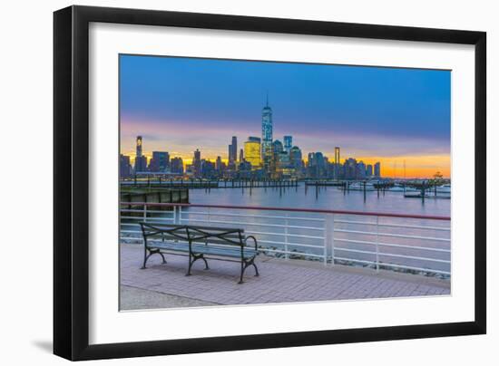 New York Skyline of Manhattan, Lower Manhattan and World Trade Center-Alan Copson-Framed Photographic Print