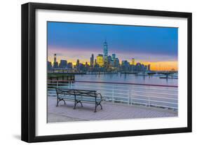 New York Skyline of Manhattan, Lower Manhattan and World Trade Center-Alan Copson-Framed Photographic Print