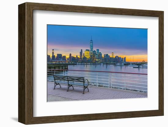 New York Skyline of Manhattan, Lower Manhattan and World Trade Center-Alan Copson-Framed Photographic Print