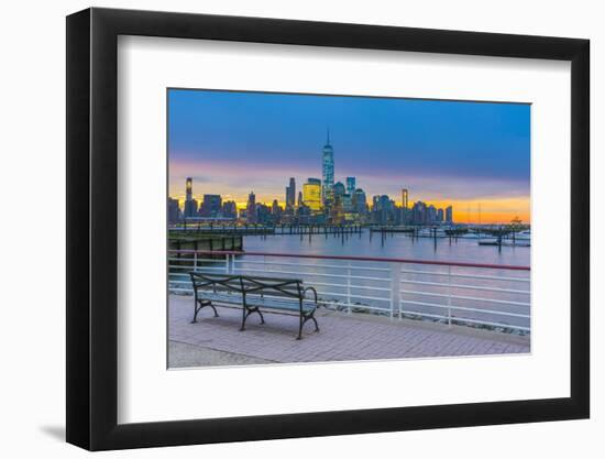 New York Skyline of Manhattan, Lower Manhattan and World Trade Center-Alan Copson-Framed Photographic Print