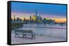 New York Skyline of Manhattan, Lower Manhattan and World Trade Center-Alan Copson-Framed Stretched Canvas