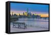 New York Skyline of Manhattan, Lower Manhattan and World Trade Center-Alan Copson-Framed Stretched Canvas