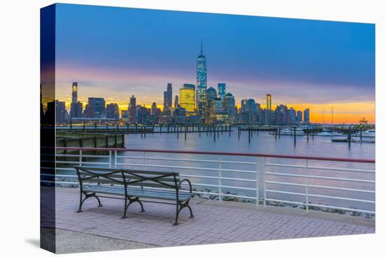 New York Skyline of Manhattan, Lower Manhattan and World Trade Center-Alan Copson-Stretched Canvas