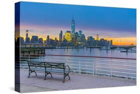 New York Skyline of Manhattan, Lower Manhattan and World Trade Center-Alan Copson-Stretched Canvas