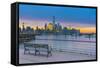 New York Skyline of Manhattan, Lower Manhattan and World Trade Center-Alan Copson-Framed Stretched Canvas