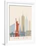 New York Skyline Poster-paulrommer-Framed Art Print