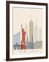 New York Skyline Poster-paulrommer-Framed Art Print