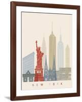 New York Skyline Poster-paulrommer-Framed Art Print