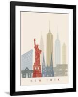 New York Skyline Poster-paulrommer-Framed Art Print