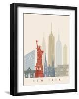 New York Skyline Poster-paulrommer-Framed Art Print