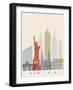 New York Skyline Poster-paulrommer-Framed Art Print