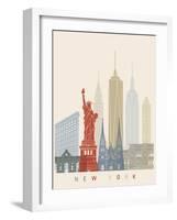 New York Skyline Poster-paulrommer-Framed Art Print