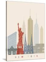 New York Skyline Poster-paulrommer-Stretched Canvas