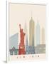 New York Skyline Poster-paulrommer-Framed Art Print