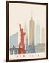 New York Skyline Poster-paulrommer-Framed Art Print