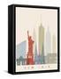New York Skyline Poster-paulrommer-Framed Stretched Canvas