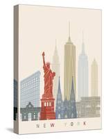 New York Skyline Poster-paulrommer-Stretched Canvas