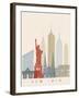 New York Skyline Poster-paulrommer-Framed Art Print