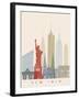 New York Skyline Poster-paulrommer-Framed Art Print