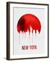 New York Skyline Red-null-Framed Art Print