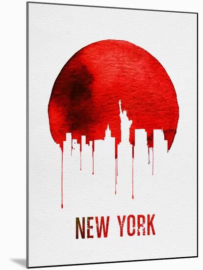 New York Skyline Red-null-Mounted Art Print