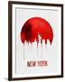 New York Skyline Red-null-Framed Art Print