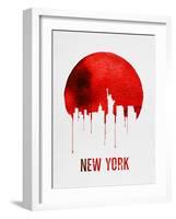 New York Skyline Red-null-Framed Art Print