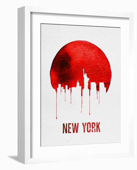 New York Skyline Red-null-Framed Art Print